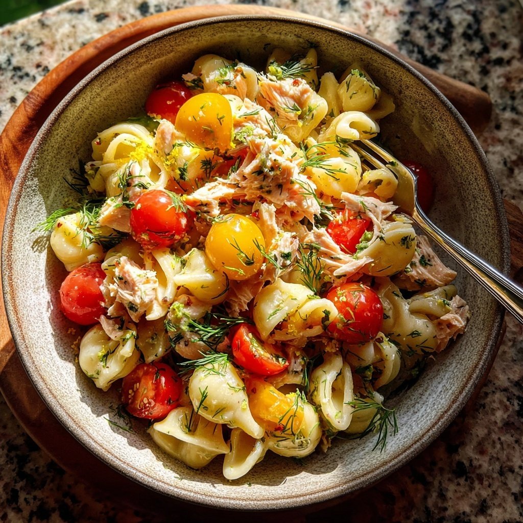 Lemon Zest Salmon Pasta Salad