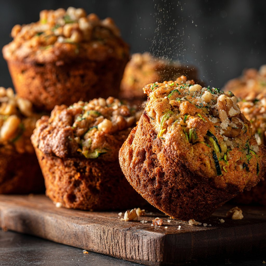 Carrot Zucchini Muffins with Walnuts