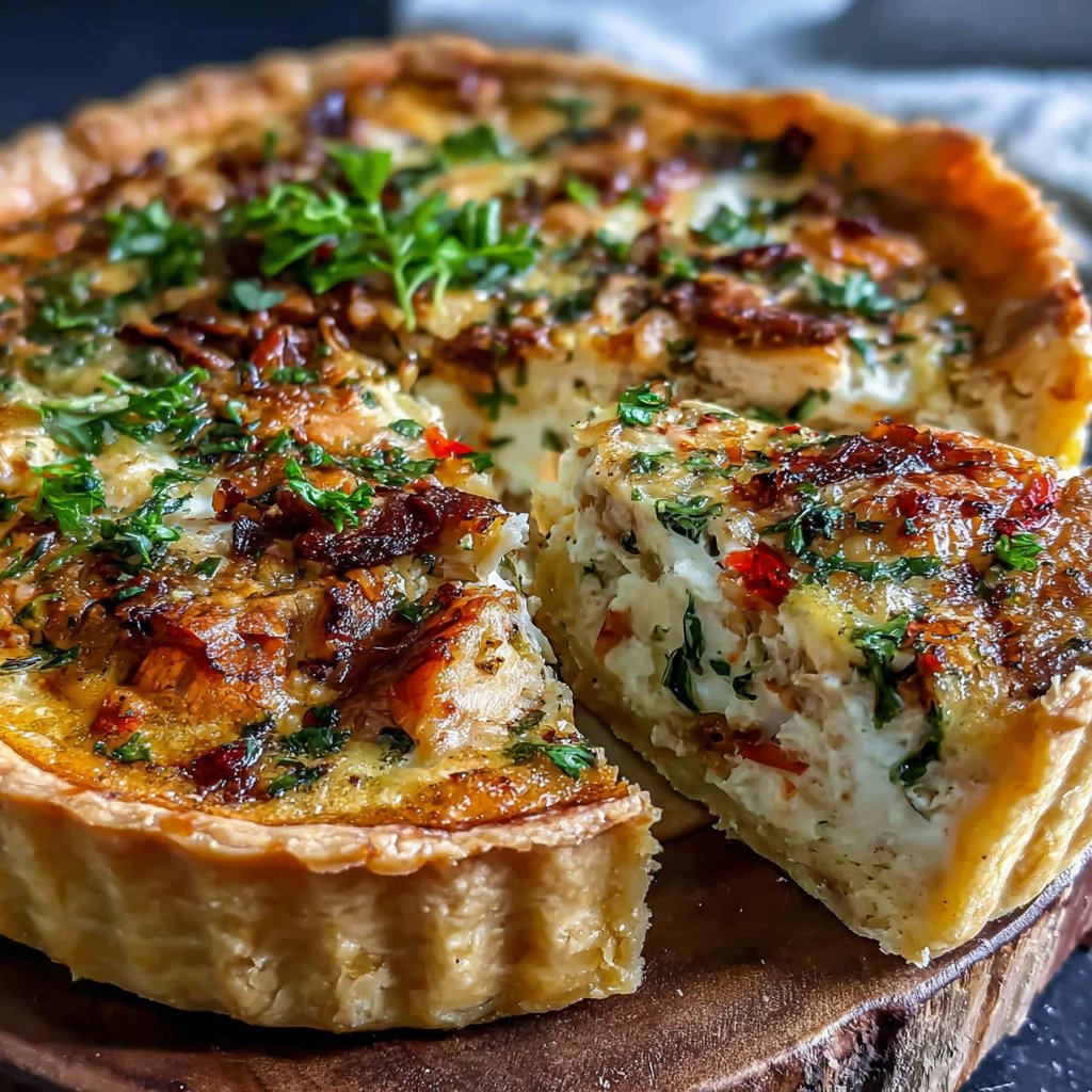 Turkey and Vegetable Quiche on Crust